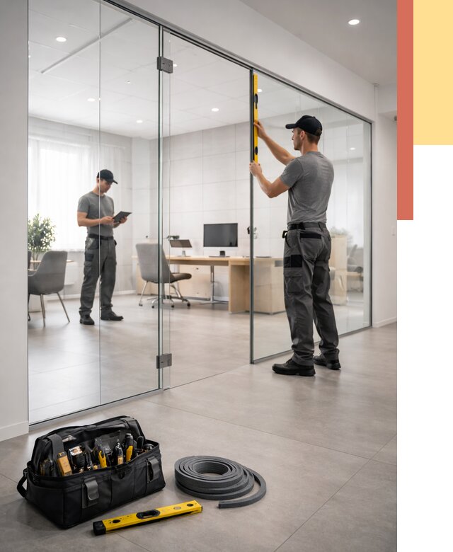 Цельностеклянные перегородки под ключ в Вольске от 9621 руб. — монтаж и цены | ОТДЕЛОЧНИК-Вль