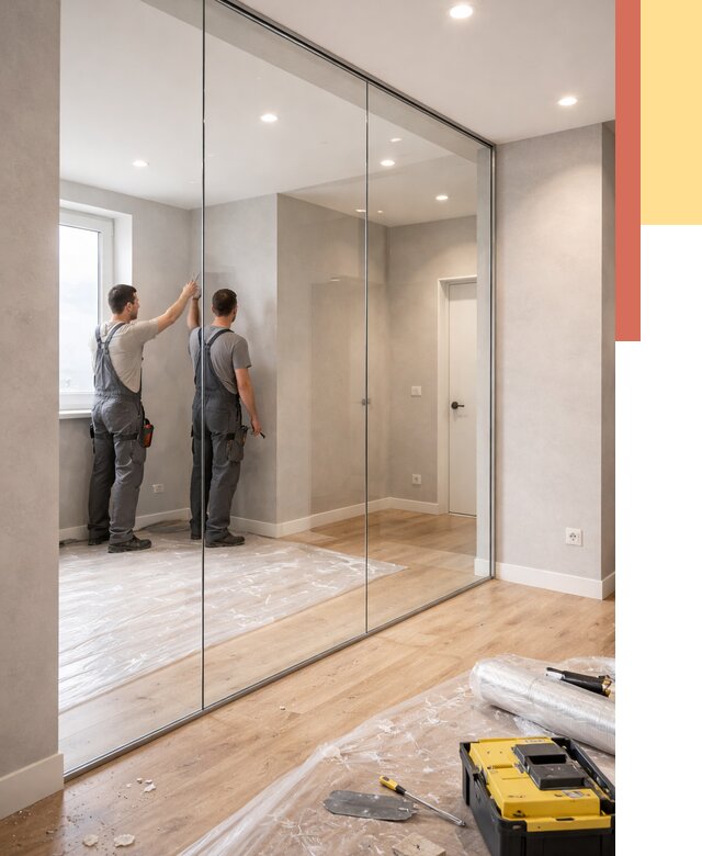 Безрамные стеклянные перегородки в Вольске — монтаж от 9621 руб. | ОТДЕЛОЧНИК-Вль