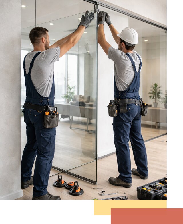 Безрамные стеклянные перегородки под ключ в Вольске