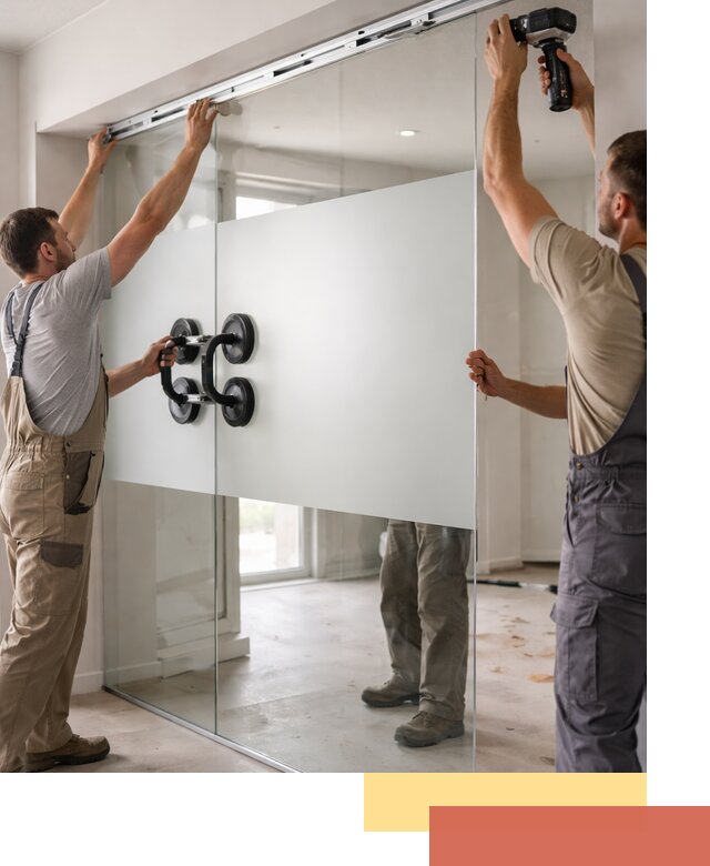 Матовые стеклянные перегородки под ключ в Вольске