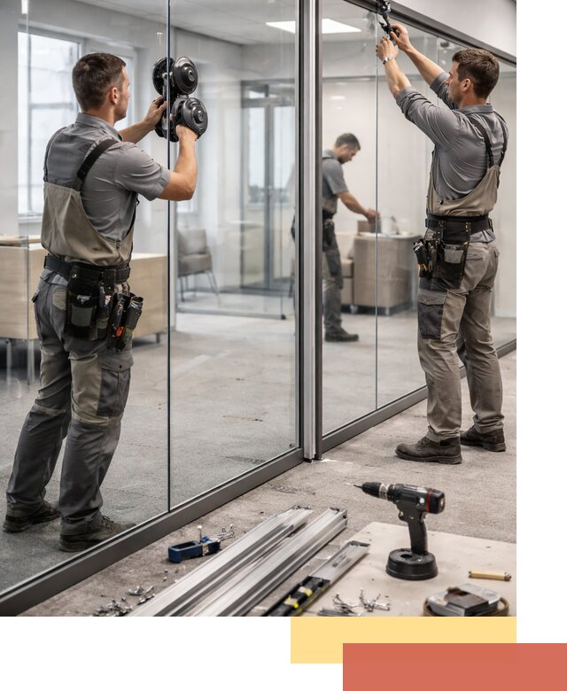 Стеклянные офисные перегородки под ключ в Вольске