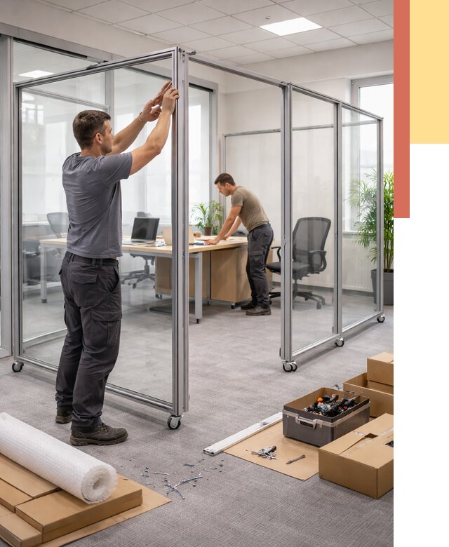 Мобильные офисные перегородки в Вольске от 12659 руб. — установка под ключ | ОТДЕЛОЧНИК-Вль