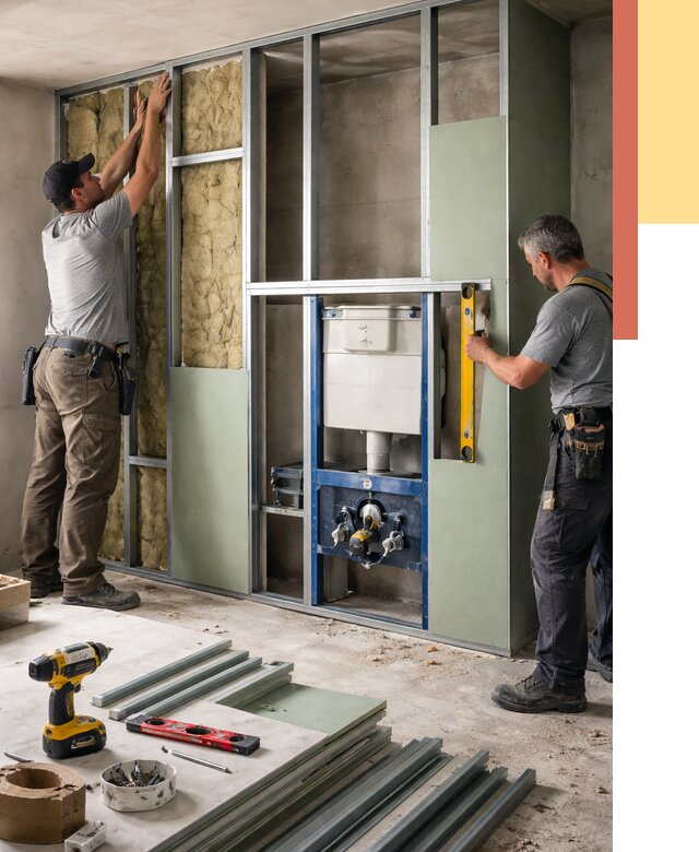 Установка сантехнических перегородок в Вольске от 8608 руб. | ОТДЕЛОЧНИК-Вль