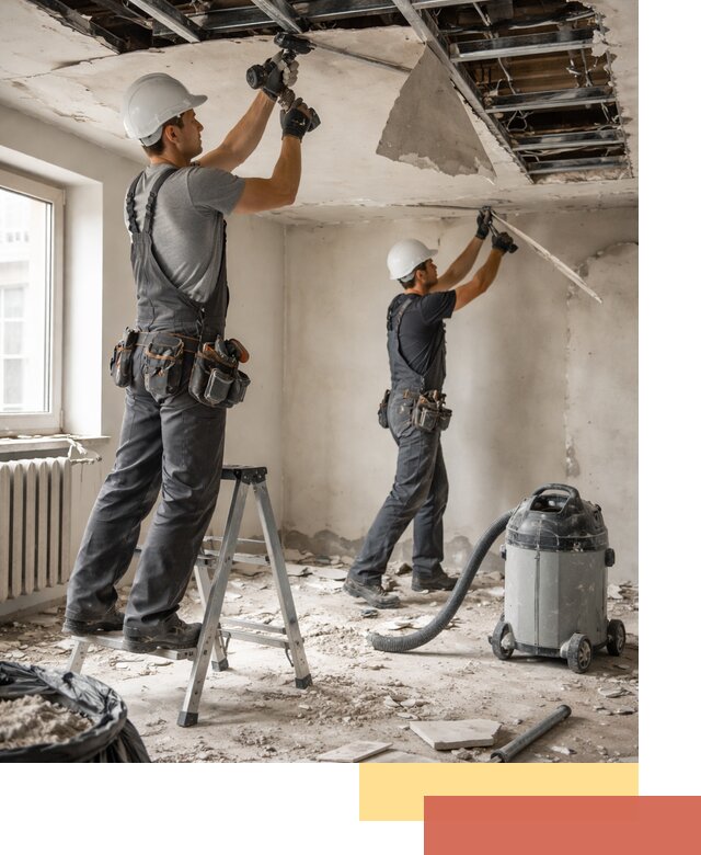 Демонтаж гипсокартонного потолка в Вольске быстро и аккуратно