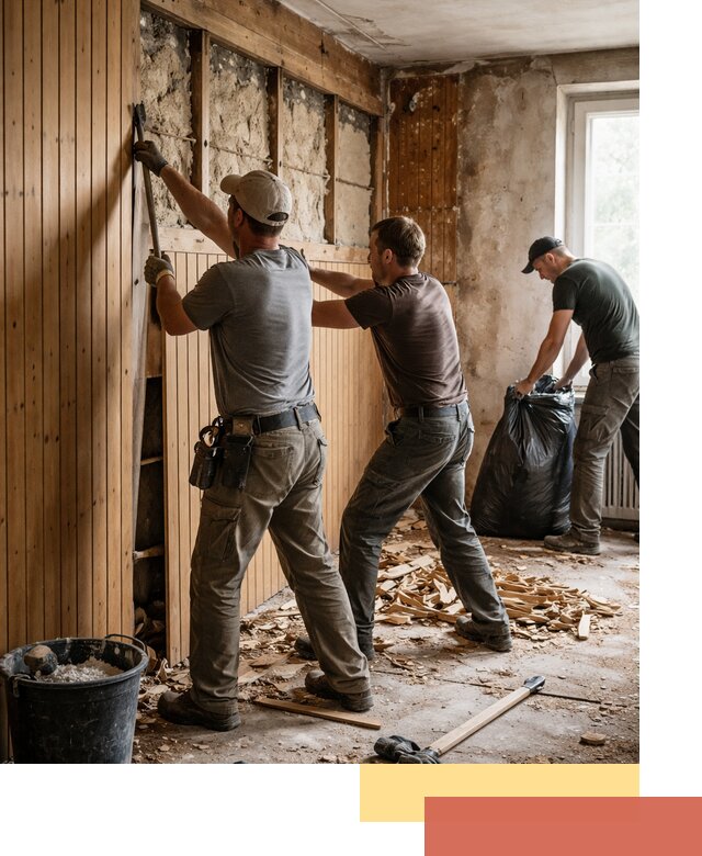 Демонтаж вагонки и вывоз материалов в Вольске