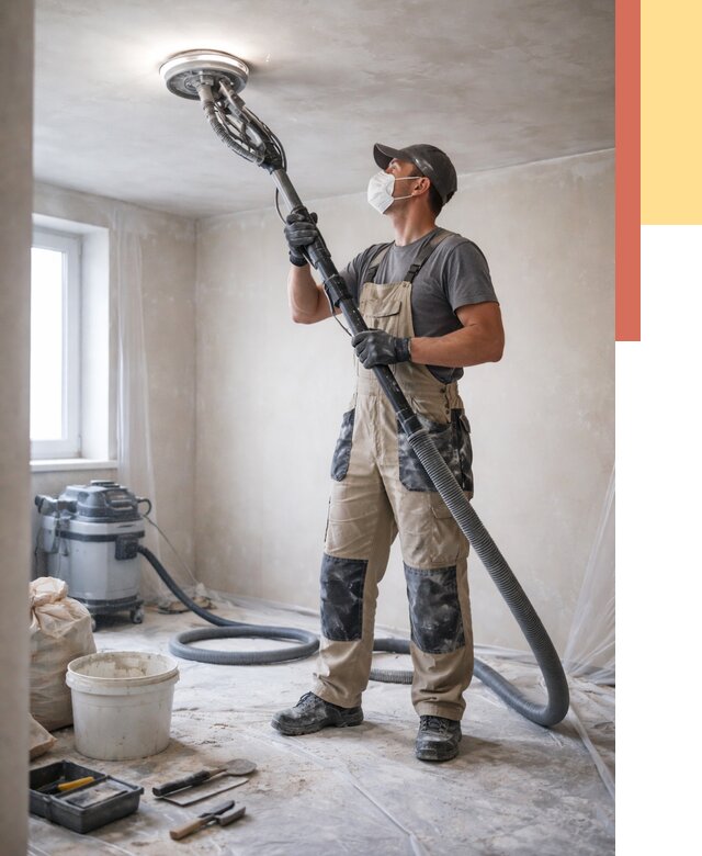 Шлифовка потолка в Вольске от 3544 руб. — услуги шлифования потолка | ОТДЕЛОЧНИК-Вль