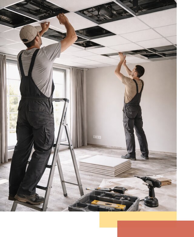 Замена плит подвесного потолка в Вольске быстро и качественно