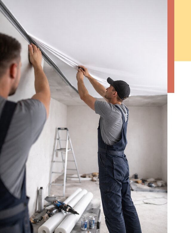 Монтаж матового натяжного потолка в Вольске от 4557 руб./м² — быстро и недорого | ОТДЕЛОЧНИК-Вль