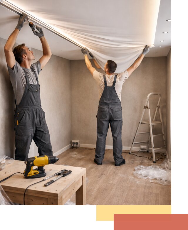 Монтаж натяжного потолка с подсветкой в Вольске цена и сроки