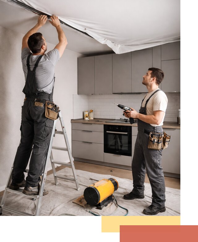 Монтаж натяжного потолка на кухне в Вольске