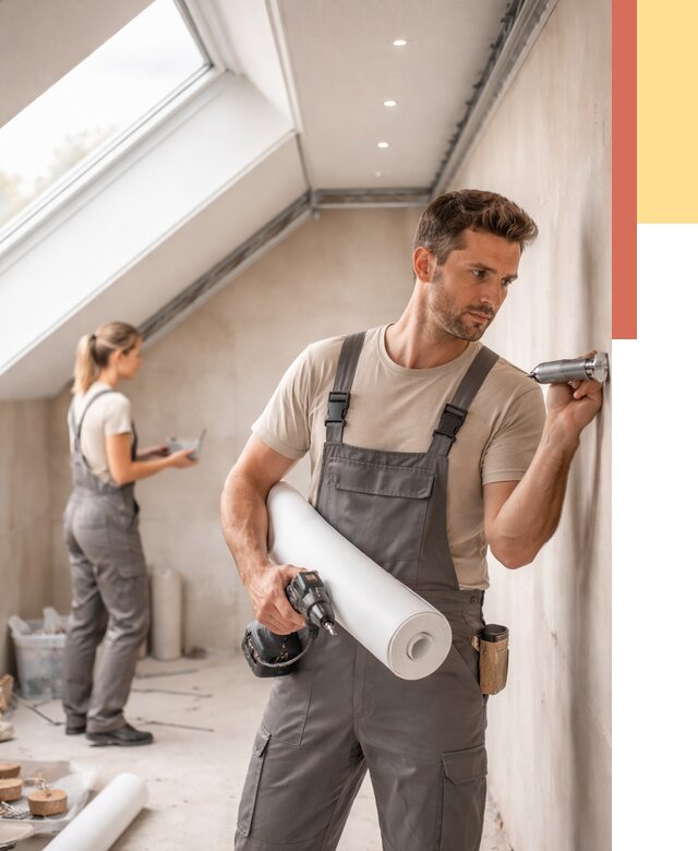 Монтаж натяжного потолка на мансарде в Вольске от 3544 руб. | ОТДЕЛОЧНИК-Вль