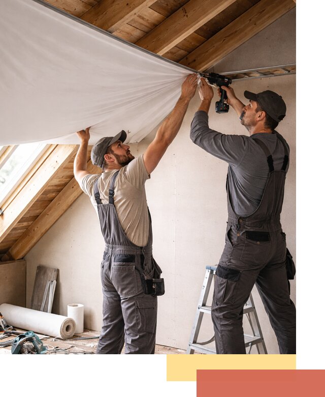 Монтаж натяжного потолка в мансарде в Вольске