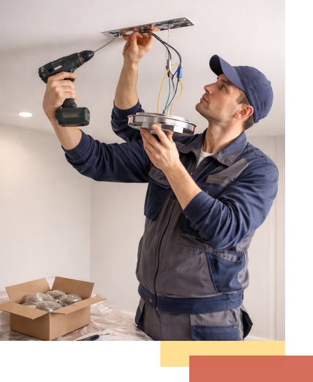 Установка люстры в натяжной потолок в Вольске