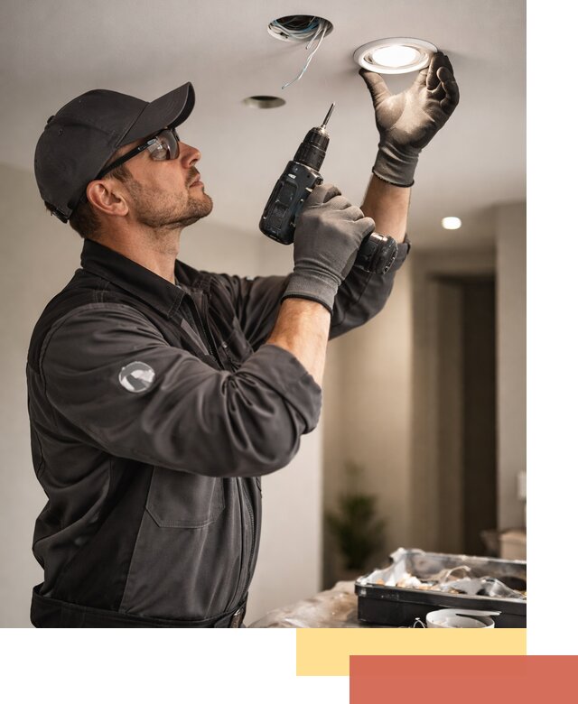 Установка точечных светильников в натяжной потолок в Вольске