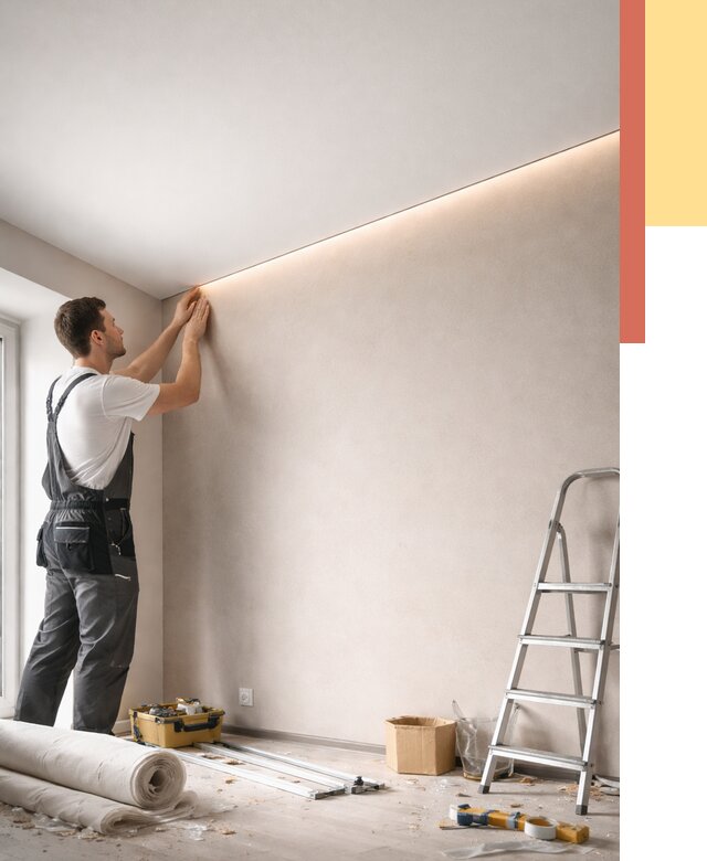 Теневые натяжные потолки в Вольске от 8304 руб. под ключ | ОТДЕЛОЧНИК-Вль