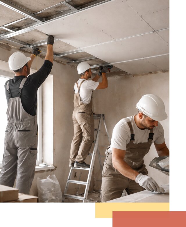 Одноуровневый потолок из гипсокартона в Вольске — монтаж и отделка