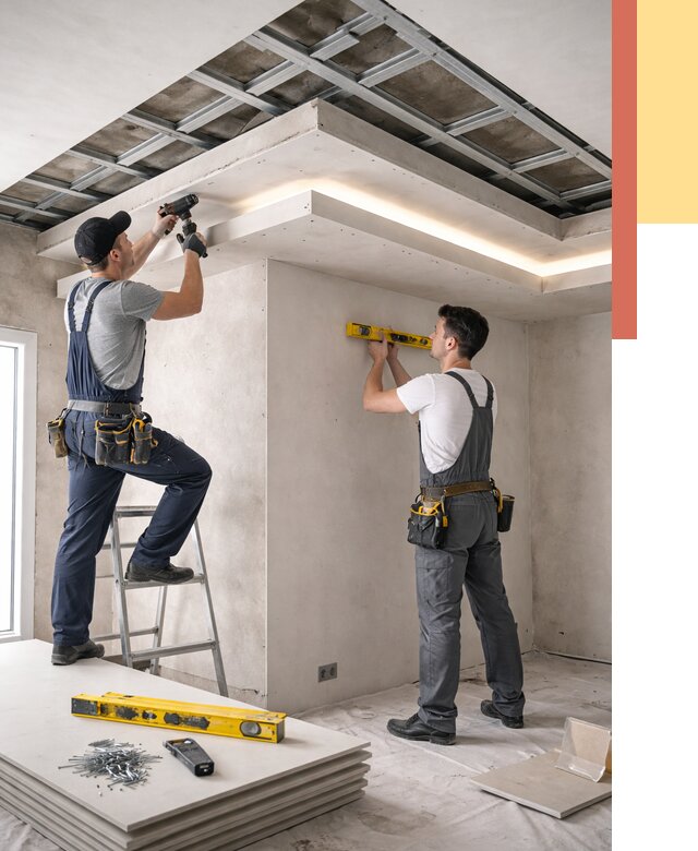 Двухуровневый потолок из гипсокартона в Вольске от 1468 руб. под ключ | ОТДЕЛОЧНИК-Вль