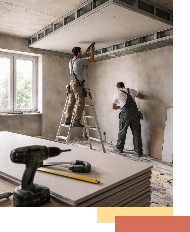 Двухуровневый потолок из гипсокартона в Вольске