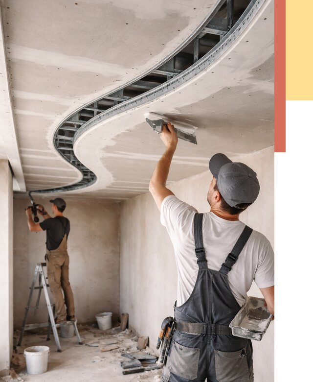 Криволинейный потолок из гипсокартона в Вольске от 2127 руб./м2 | ОТДЕЛОЧНИК-Вль