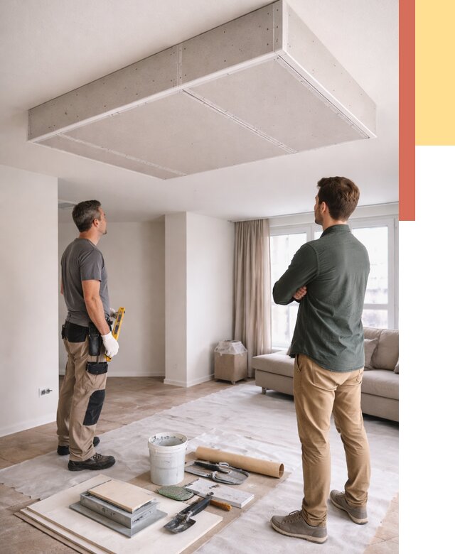 Короб на потолке из гипсокартона в Вольске от 2228 руб. — монтаж и услуги под ключ | ОТДЕЛОЧНИК-Вль