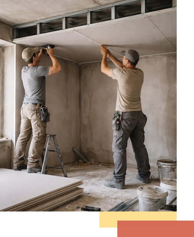 Короб из гипсокартона на потолке под ключ в Вольске