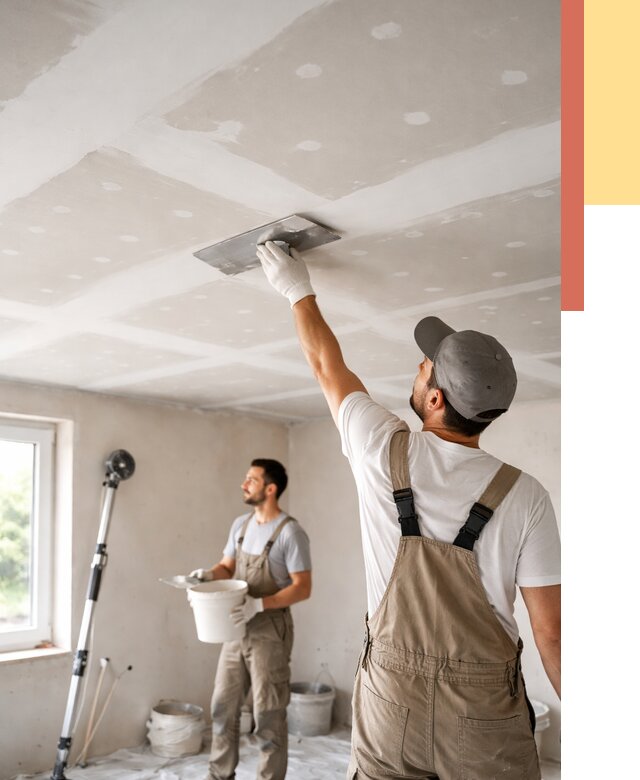 Шпаклевка потолка из гипсокартона в Вольске от 3241 руб./м2 — услуги под ключ | ОТДЕЛОЧНИК-Вль