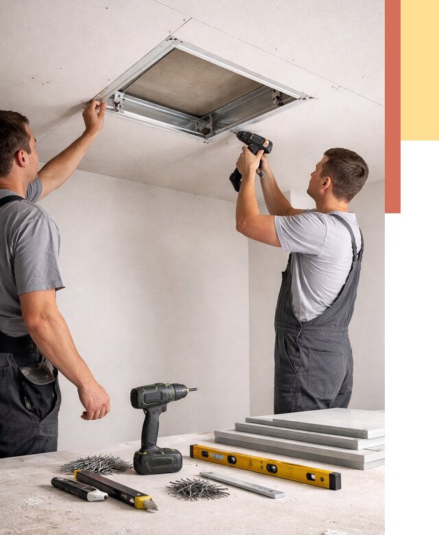 Установка люка в потолок ГКЛ в Вольске от 2532 руб. под ключ | ОТДЕЛОЧНИК-Вль