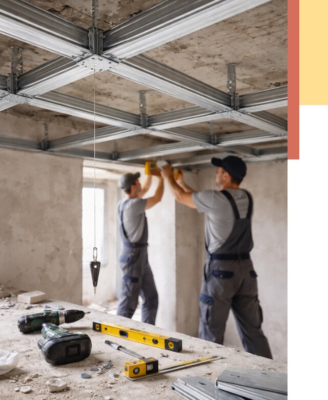 Монтаж каркаса потолка из профиля в Вольске от 4557 руб. — услуги ОТДЕЛОЧНИК-Вль