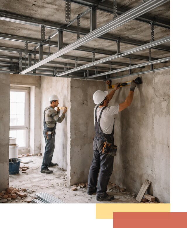 Монтаж каркаса потолка из профильного профиля в Вольске