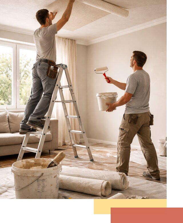 Поклейка обоев на потолок в Вольске — качественно и быстро