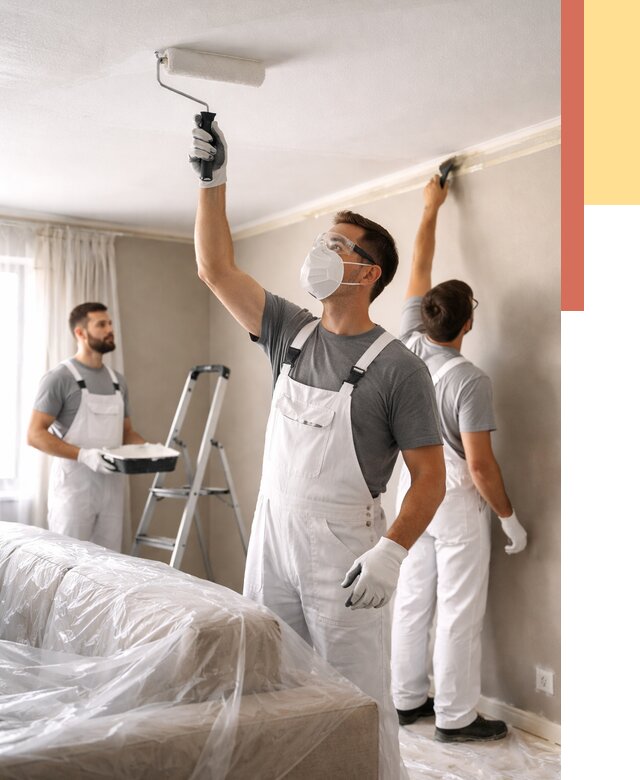 Покраска потолка водоэмельсионной краской в Вольске от 2228 руб/м² — услуги под ключ | ОТДЕЛОЧНИК-Вль