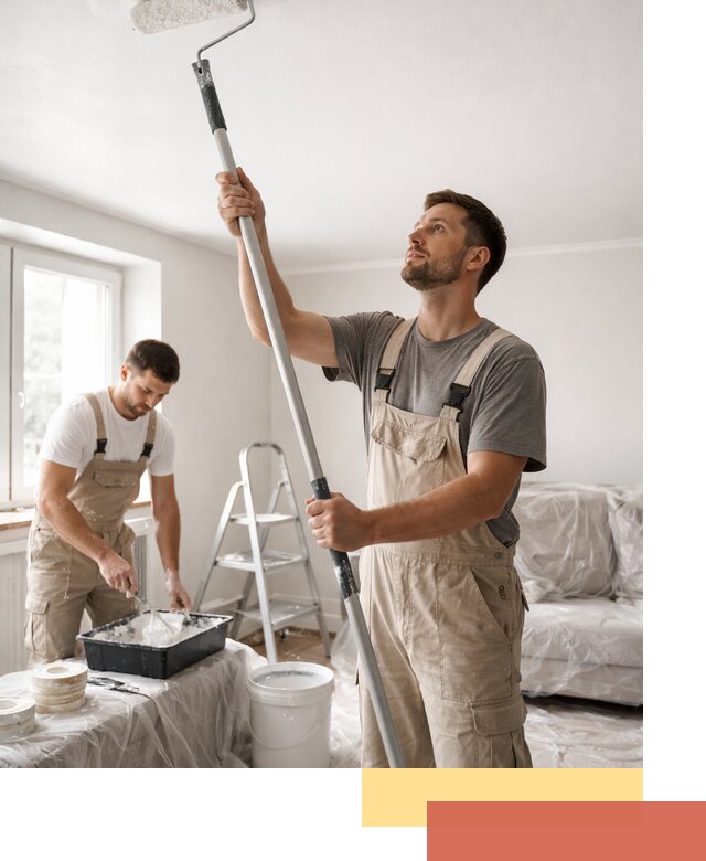 Покраска потолка водоэмульсионной краской в Вольске