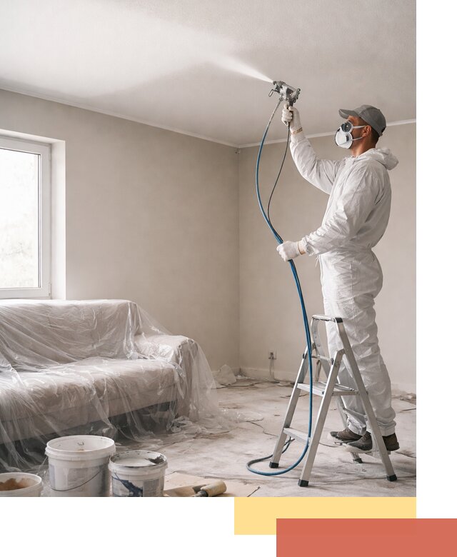 Покраска потолка краскопультом в Вольске быстро и качественно