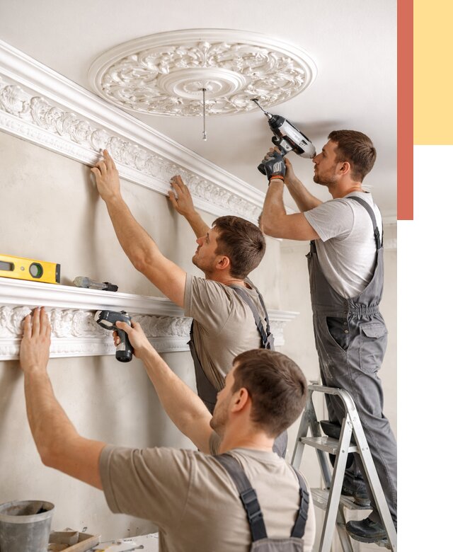 Монтаж лепнины на потолок в Вольске от 3241 руб. быстро и недорого | ОТДЕЛОЧНИК-Вль