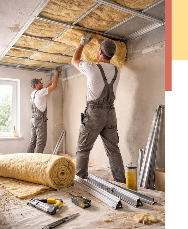 Утепление потолка в Вольске от 7291 руб/м2 — недорого, быстро, под ключ | ОТДЕЛОЧНИК-Вль