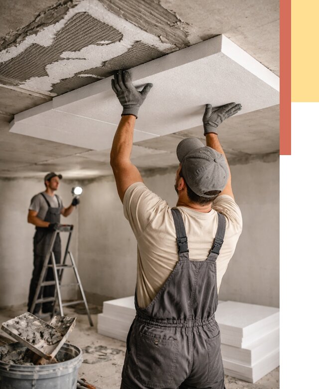 Утепление потолка пенопластом в Вольске от 4557 руб/м2 — недорого и быстро | ОТДЕЛОЧНИК-Вль