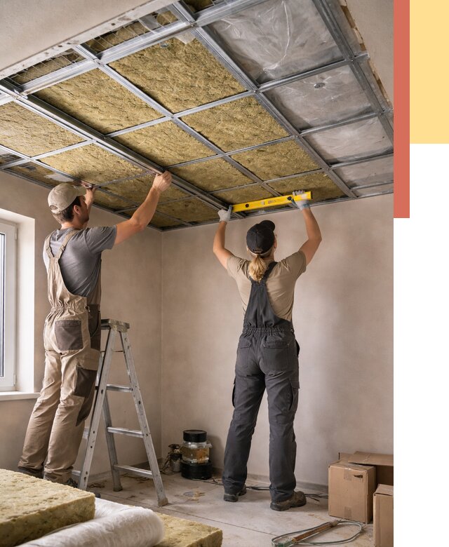 Шумоизоляция потолка в Вольске от 1266 руб. под ключ — услуги ОТДЕЛОЧНИК-Вль